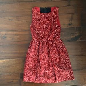 Alice and Olivia red cheetah mini dress